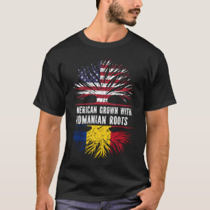 American Grown mit rumänischer Roots USA Flag T-Shirt