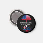 American Grown mit Slovak Roots Slovakia Design Magnet (Vorderseite/Rückseite)