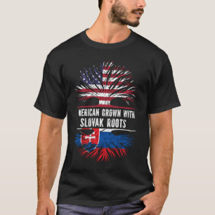 American Grown mit Slowakischer Roots USA Flag T-Shirt