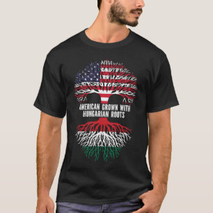American Grown mit Ungarischer Roots USA Flag T-Shirt