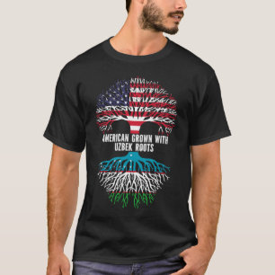 American Grown mit uzbek Roots USA Flag T-Shirt