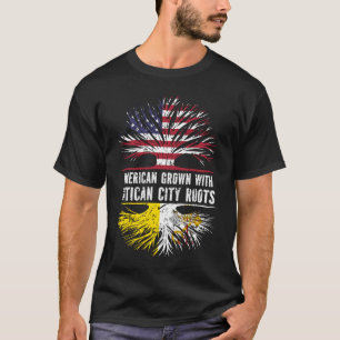 American Grown mit Vatican City Roots USA Flag T-Shirt