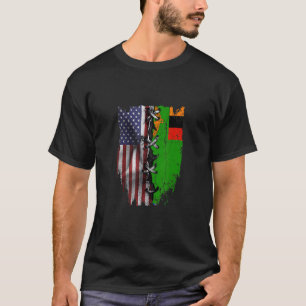 American Grown Sambia Roots USA sambische Flagge T-Shirt