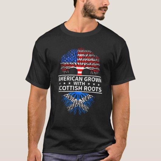 American Grown Scottish Roots Schottland T-Shirt (Vorderseite)