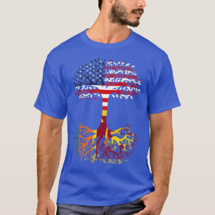 American Grown Sri Lanka Roots Sri Lanka Flag T-Shirt
