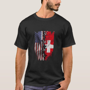 American Grown Swiss Roots Schweiz Flagge T-Shirt
