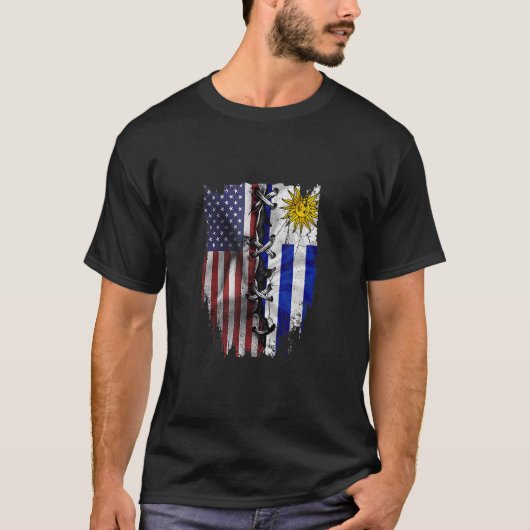American Grown Uruguayan Roots USA Uruguay Flag T-Shirt (Vorderseite)