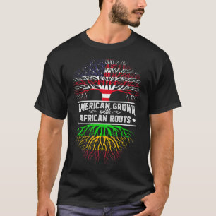 American Grown with African Roots Tree USA Flag Pa T-Shirt