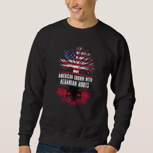 American Grown With Albanian Roots Usa Flag Albani Sweatshirt (Vorderseite)