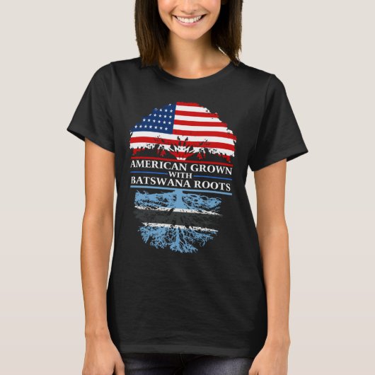 American Grown with Batswana Roots Botswana T-Shirt (Vorderseite)