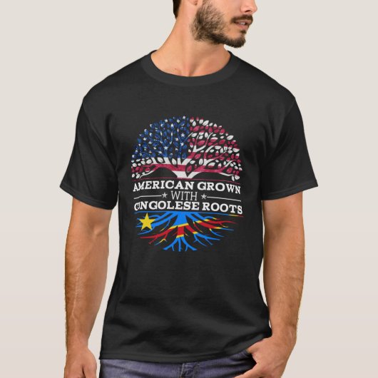 American Grown with Congolese Roots  DR Congo T-Shirt (Vorderseite)