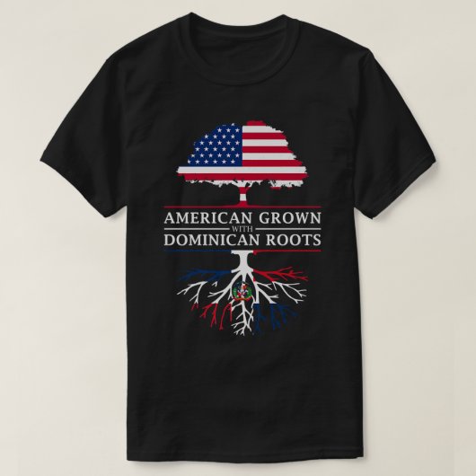 American Grown with Dominican Roots Dominican Rep T-Shirt (Design vorne)
