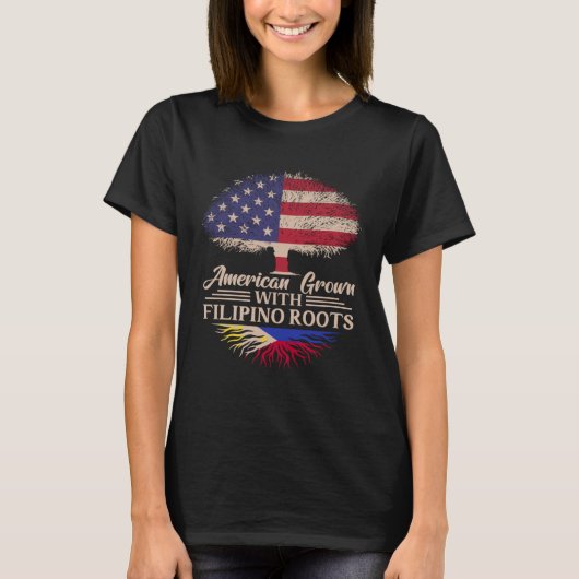 American Grown With Filipino Roots Half American F T-Shirt (Vorderseite)