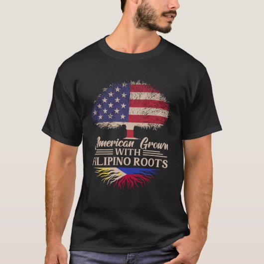 American Grown With Filipino Roots Half American F T-Shirt (Vorderseite)