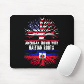 American Grown With Haitian Roots Usa Flag Haiti Mousepad (Mit Mouse)