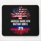 American Grown With Haitian Roots Usa Flag Haiti Mousepad (Vorne)