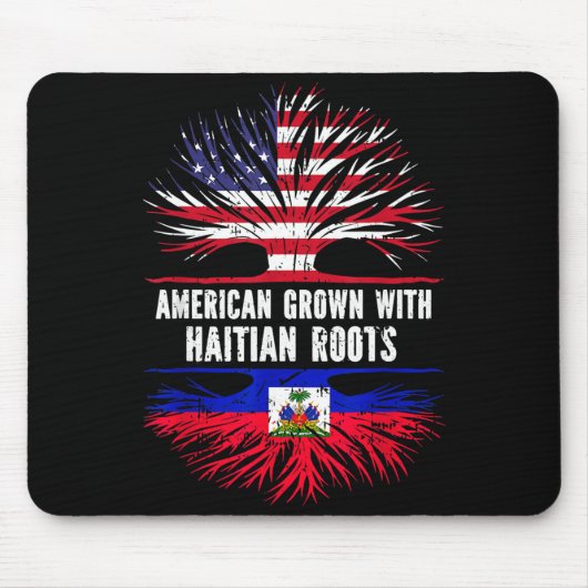 American Grown With Haitian Roots Usa Flag Haiti Mousepad (Vorne)