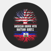 American Grown With Haitian Roots Usa Flag Haiti Runder Aufkleber (Vorderseite)