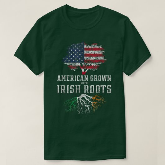 American Grown With Irish Roots Ireland T-Shirt (Design vorne)