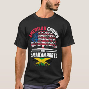American Grown With Jamaican Roots Jamaica Flag Fa T-Shirt