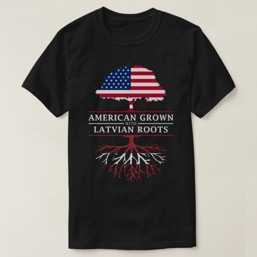 American Grown with Latvian Roots  Latvia Premium  T-Shirt (Design vorne)