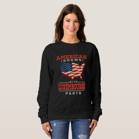 American Grown with Luxembourger Parts Patriotic L Sweatshirt (Vorne ganz)