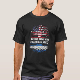 American Grown with Nicaraguan Roots USA Flag Nica T-Shirt