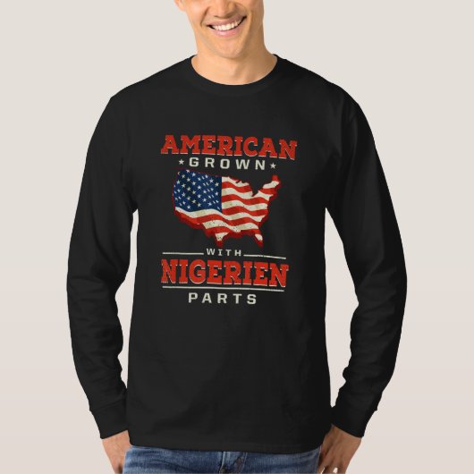 American Grown with Nigerien Parts Patriotic Niger T-Shirt (Vorderseite)