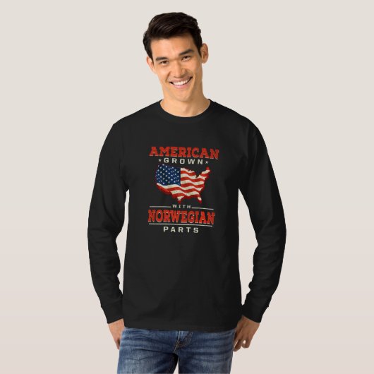 American Grown with Norwegian Parts Patriotic Norw T-Shirt (Vorne ganz)