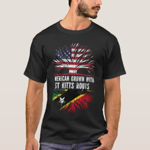 American Grown with St Kitts Roots USA Flag T-Shirt
