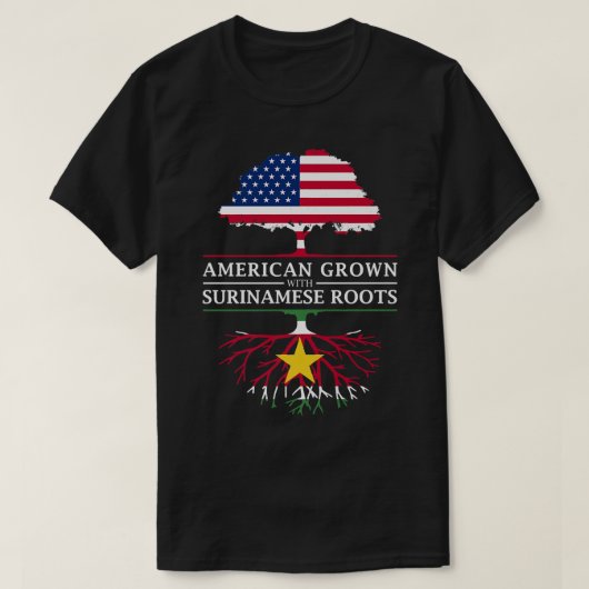American Grown with Surinamese Roots  Suriname  T-Shirt (Design vorne)