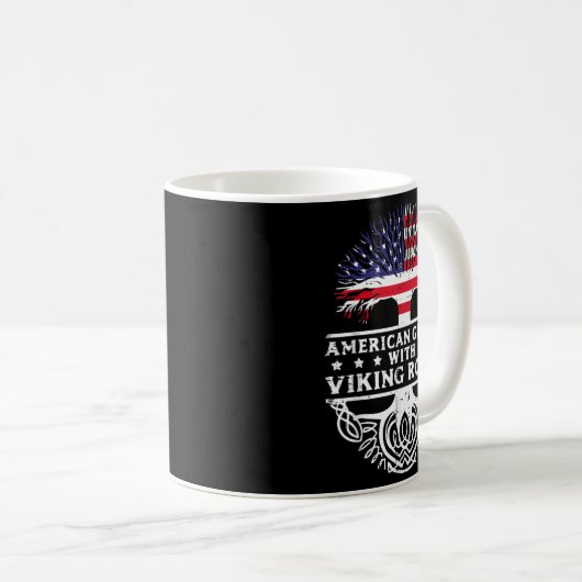 American Grown With Viking Roots Us Flag Tree Men Kaffeetasse (VorderseiteRechts)