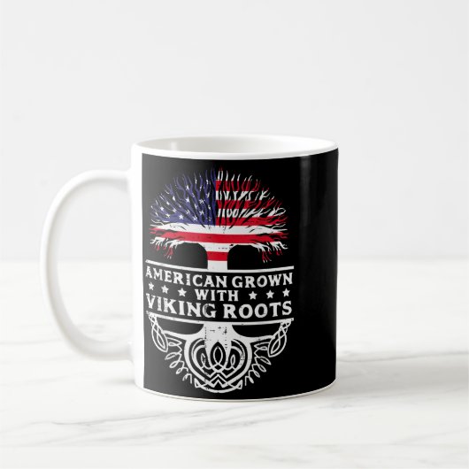 American Grown With Viking Roots Us Flag Tree Men Kaffeetasse (Links)