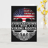 American Grown With Viking Roots Us Flag Tree Men  Karte (Gelbe Blume)