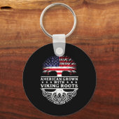 American Grown With Viking Roots Us Flag Tree Men  Schlüsselanhänger (Vorderseite)