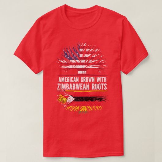 American Grown with Zimbabwean Roots USA Flag Zimb T-Shirt (Design vorne)