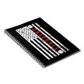 American Grunge Flag Baseball Fans Lover Notizblock (Rechte Seite)