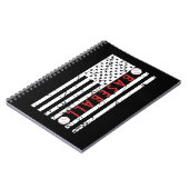 American Grunge Flag Baseball Fans Lover Notizblock (Linke Seite)
