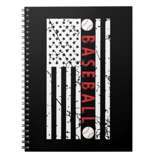 American Grunge Flag Baseball Fans Lover Notizblock (Vorderseite)