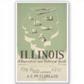 American Guide Series Volume on Illinois. Aufkleber (Vorderseite)