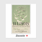 American Guide Series Volume on Illinois. Aufkleber (Blatt)