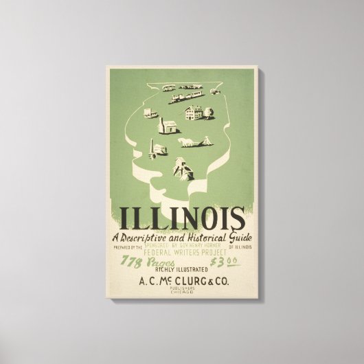 American Guide Series Volume on Illinois. Leinwanddruck (Vorderseite)