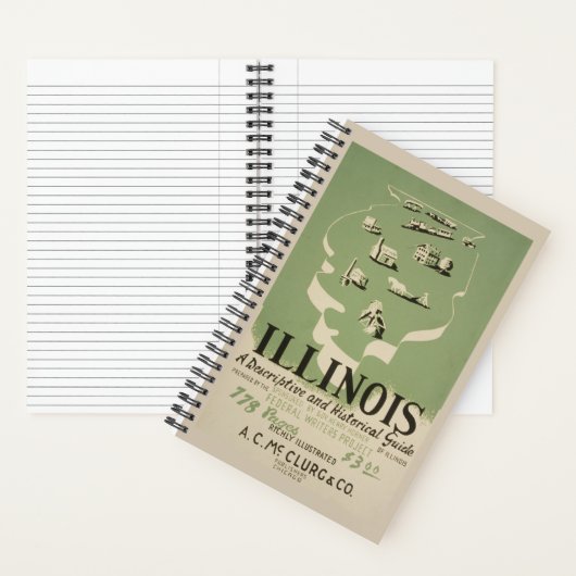 American Guide Series Volume on Illinois. Notizblock (Innen)