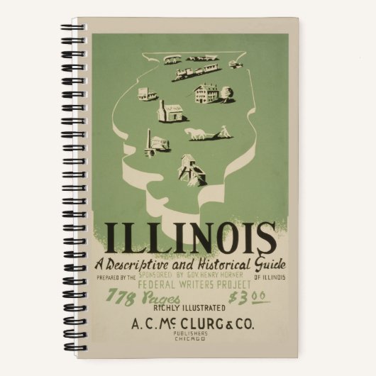 American Guide Series Volume on Illinois. Notizblock (Vorderseite)