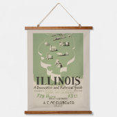 American Guide Series Volume on Illinois. Wandteppich Mit Holzrahmen (Vorderseite)