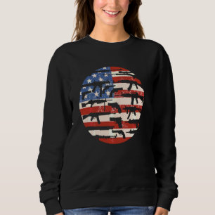 American Gun Flag Pistole Feuerwaffen Patriotic 2a Sweatshirt