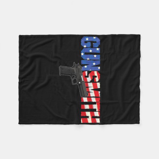 American Gunsmith Patriot Usa Flag Retro Style Gun Fleecedecke (Vorderseite (Horizontal))