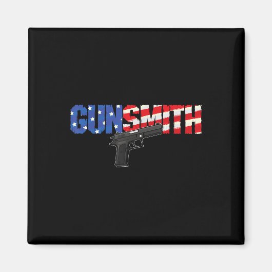 American Gunsmith Patriot Usa Flag Retro Style Gun Magnet (Vorne)