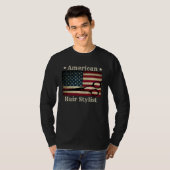 American Hair Stylist  Shears Tools American Flag  T-Shirt (Vorne ganz)