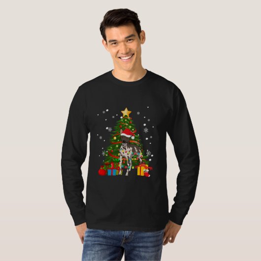 American Hairless Terrier Christmas Tree Light T-Shirt (Vorne ganz)